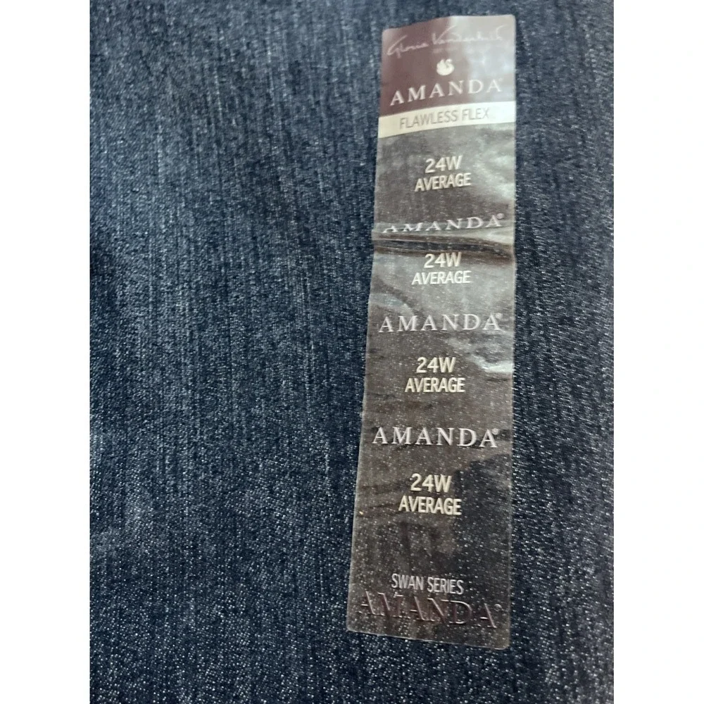 Gloria Vanderbilt Denim Jeans Amanda Blue Dark Wash Women's 24W Tapered Leg NWT